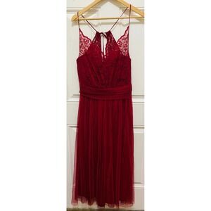 Amsale Crimson Lace‎ and Tulle Dress Size 10 Formal Evening Party